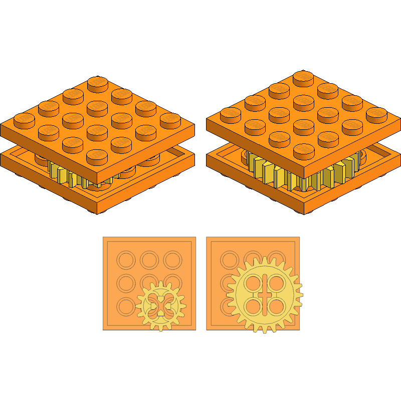 Gear between Plates