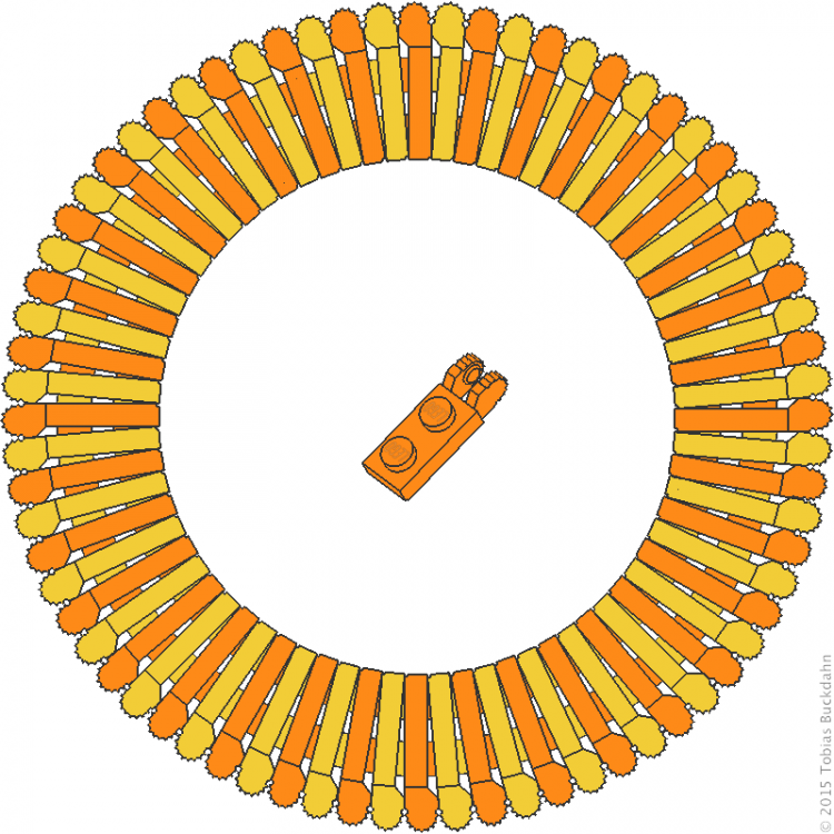 Hinge Plate 1 x 2 Locking Dual Finger Ring