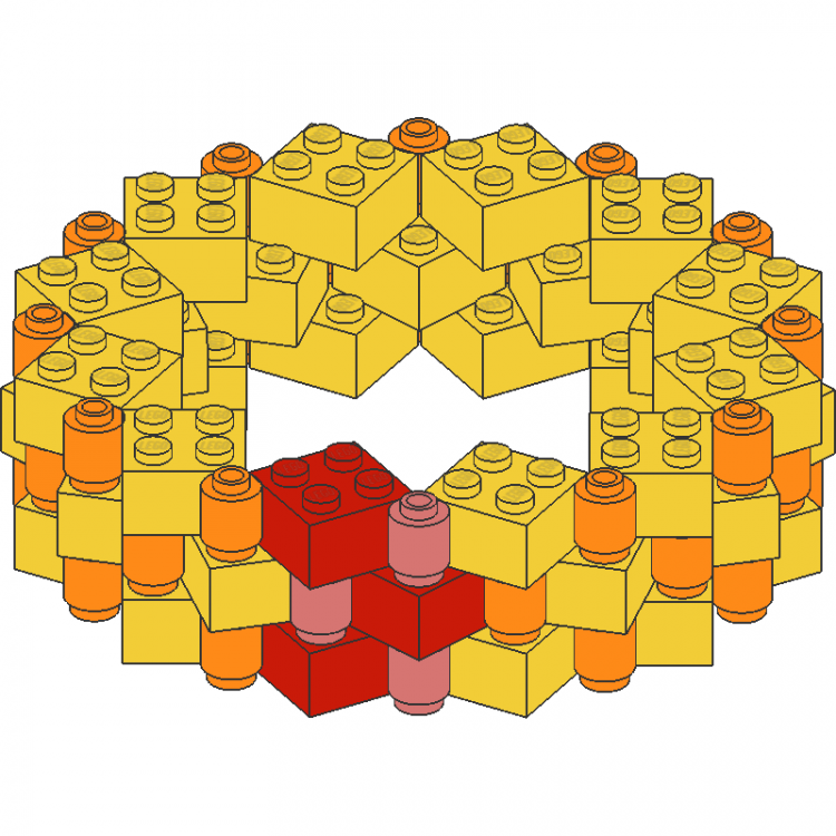 Brick 2 x 2 Ring with 1 x 1 Round Bricks