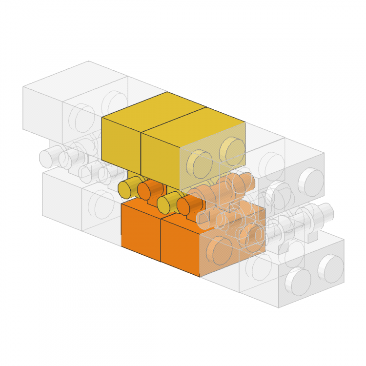 Brick 1 x 2 with Handle Interlocked