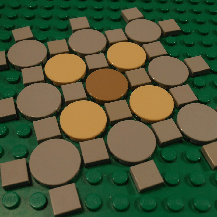 Diagonal 2×2-Round/1×1 Tiles