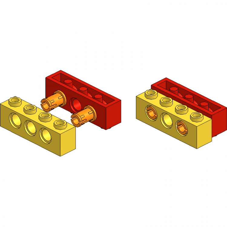 Oppose-Pinned Technic Bricks