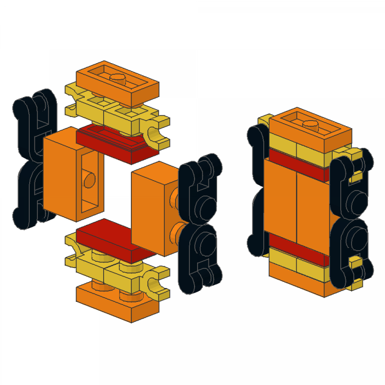 Clip/Handle framed 1 x 2 Bricks