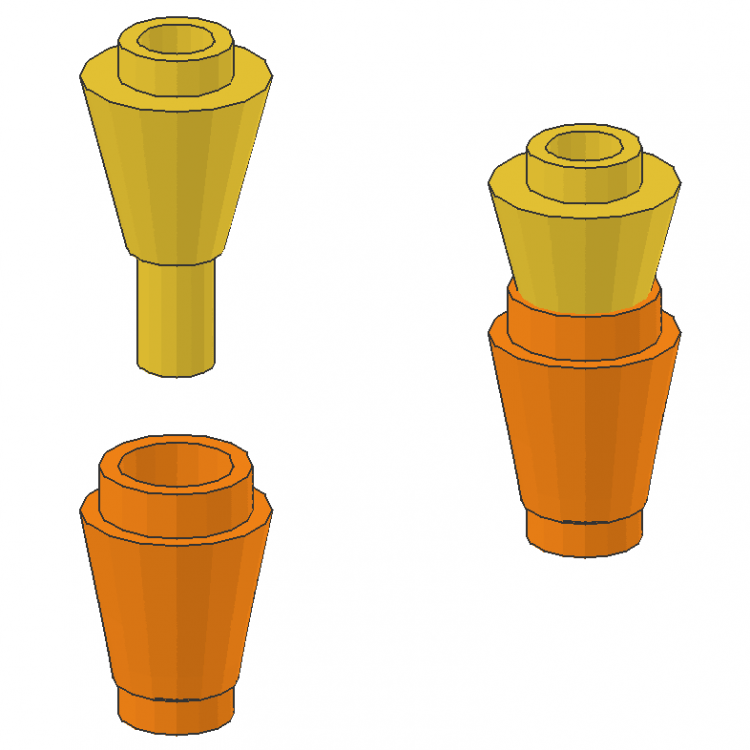 Ice Cream Cone in Hollow Stud