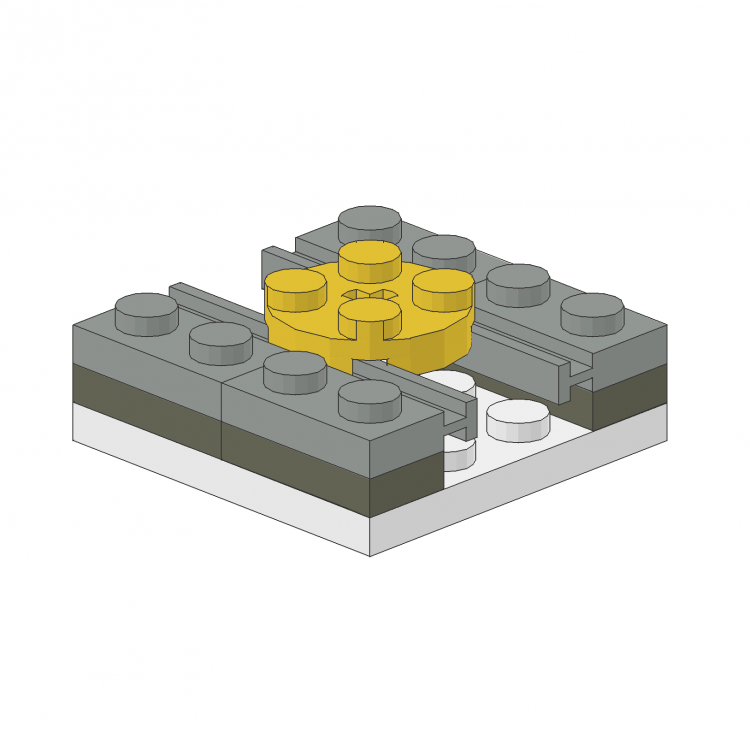 Plate 2 x 2 Round on Door Rails