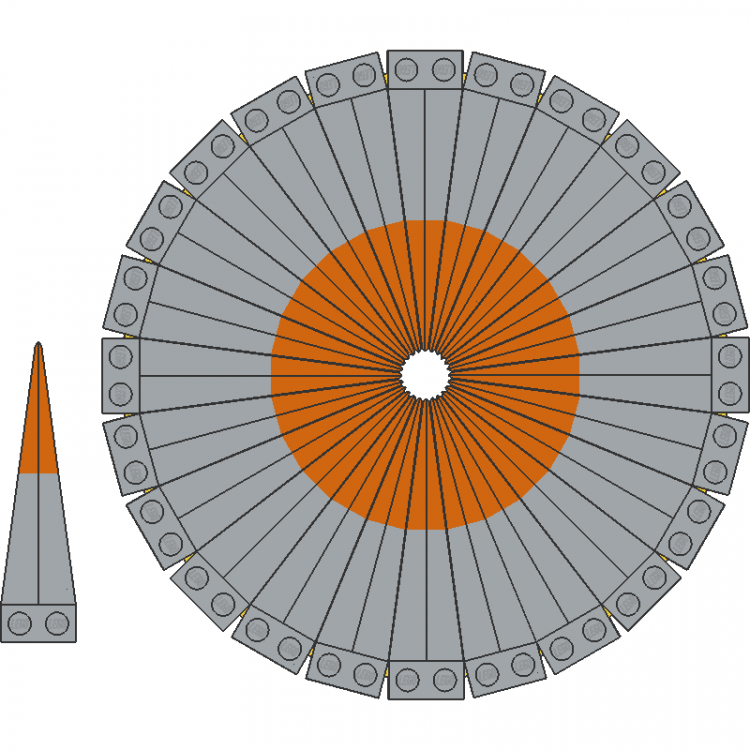 Plate 1 x 2 Flex Tooth Ring