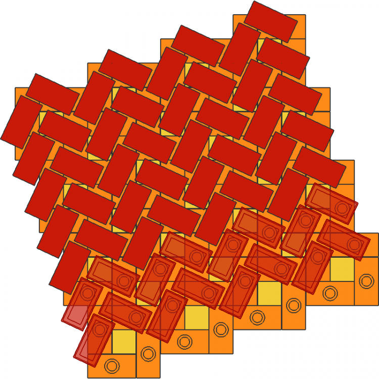 Twisted 1 x 2 Tile Gaps