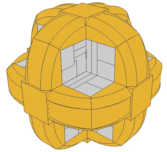 Three Curved-Slope-Circles as Sphere