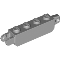 Hinge Brick 1 x 4 Locking with 1 Finger Vertical End and 2 Fingers Vertical End with 7 Teeth